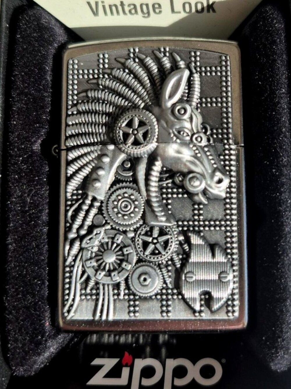 Steampunk Horse 3D Emblem Zippo Lighter
